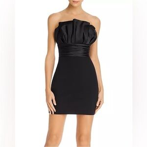 Likely Lally Pleated Strapless Mini Dress Black Size 4